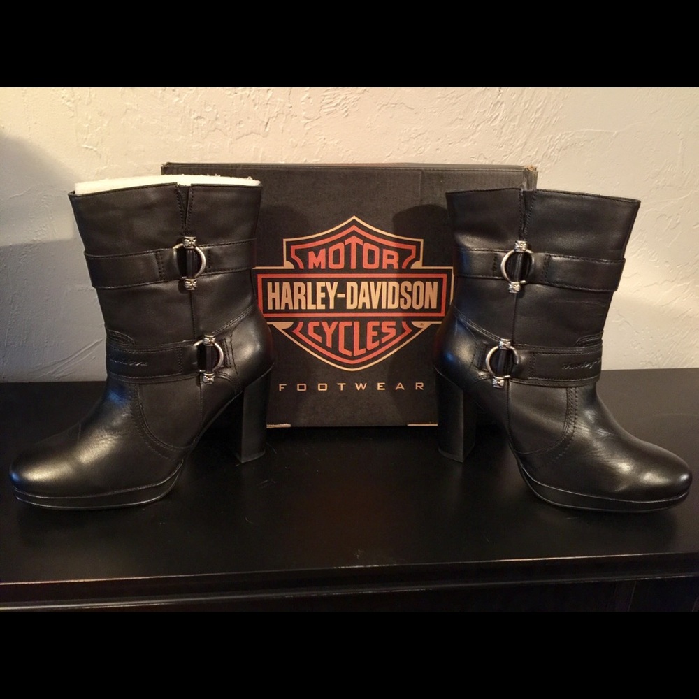 Harley-Davidson black leather boots